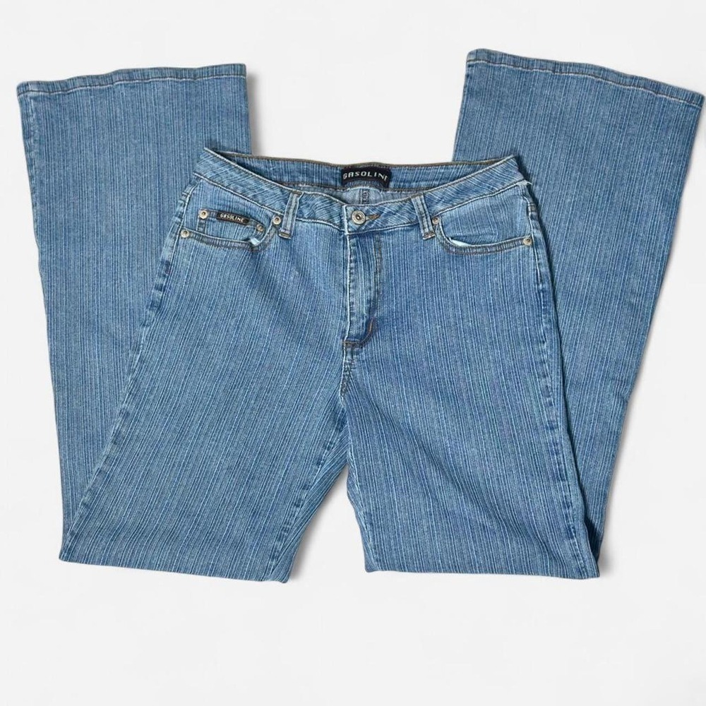 Vintage 90s pin striped flared denim jeans, by gasoline